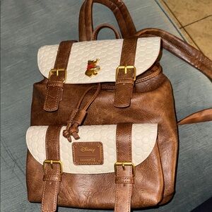 Disney Loungefly Brown and Cream Backpack